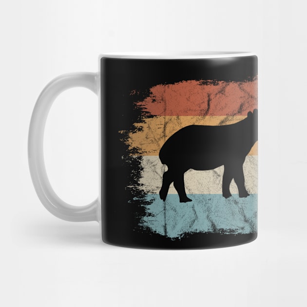 Cool Funky Retro Tapir Silhouette Vintage Style by SkizzenMonster